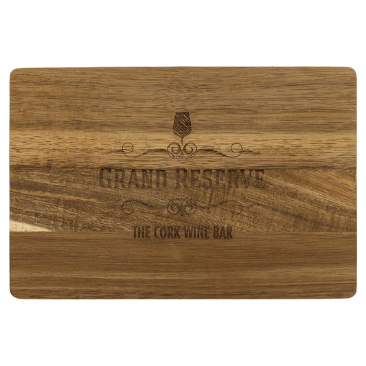 9" × 6" Acacia Cutting Board (acacia) — custom laser engraved — ECHIPMUNK
