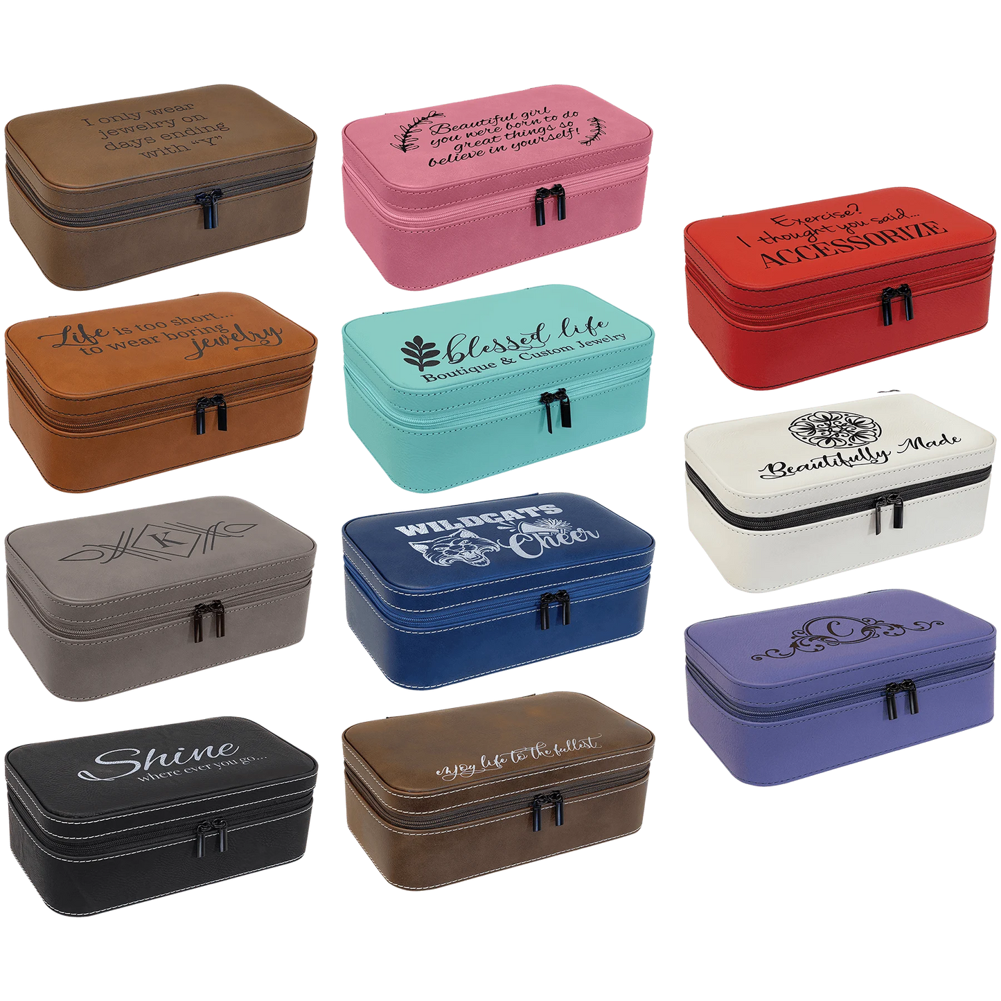 7.5" × 4.5" Jewelry Box (leatherette) — custom laser engraved — ECHIPMUNK