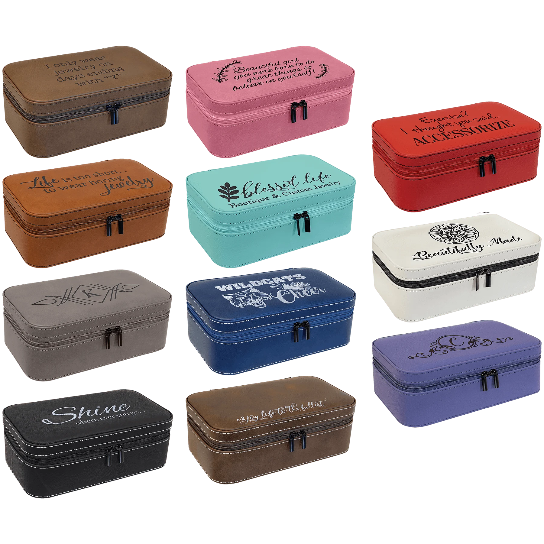 7.5" × 4.5" Jewelry Box (leatherette) — custom laser engraved — ECHIPMUNK
