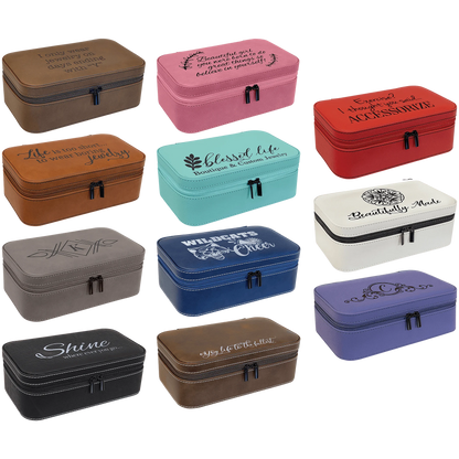 7.5" × 4.5" Jewelry Box (leatherette) — custom laser engraved — ECHIPMUNK