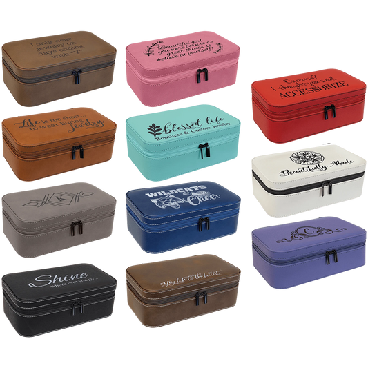 7.5" × 4.5" Jewelry Box (leatherette) — custom laser engraved — ECHIPMUNK
