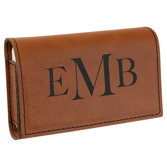 4.75" × 3.125" Rawhide Pill Box (leatherette) — custom laser engraved — ECHIPMUNK