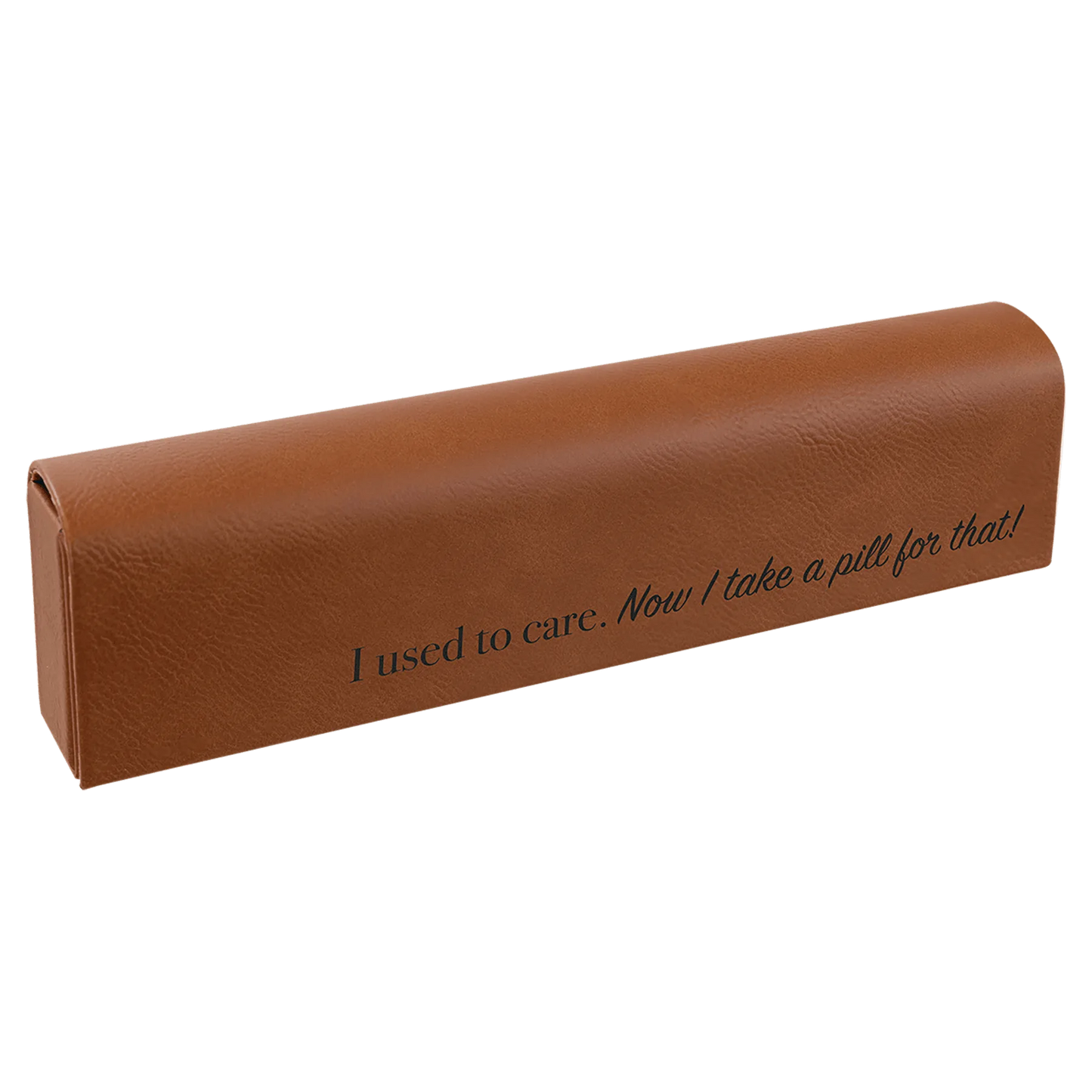 9.75" × 2.5" Rawhide Pill Box (leatherette) — custom laser engraved — ECHIPMUNK