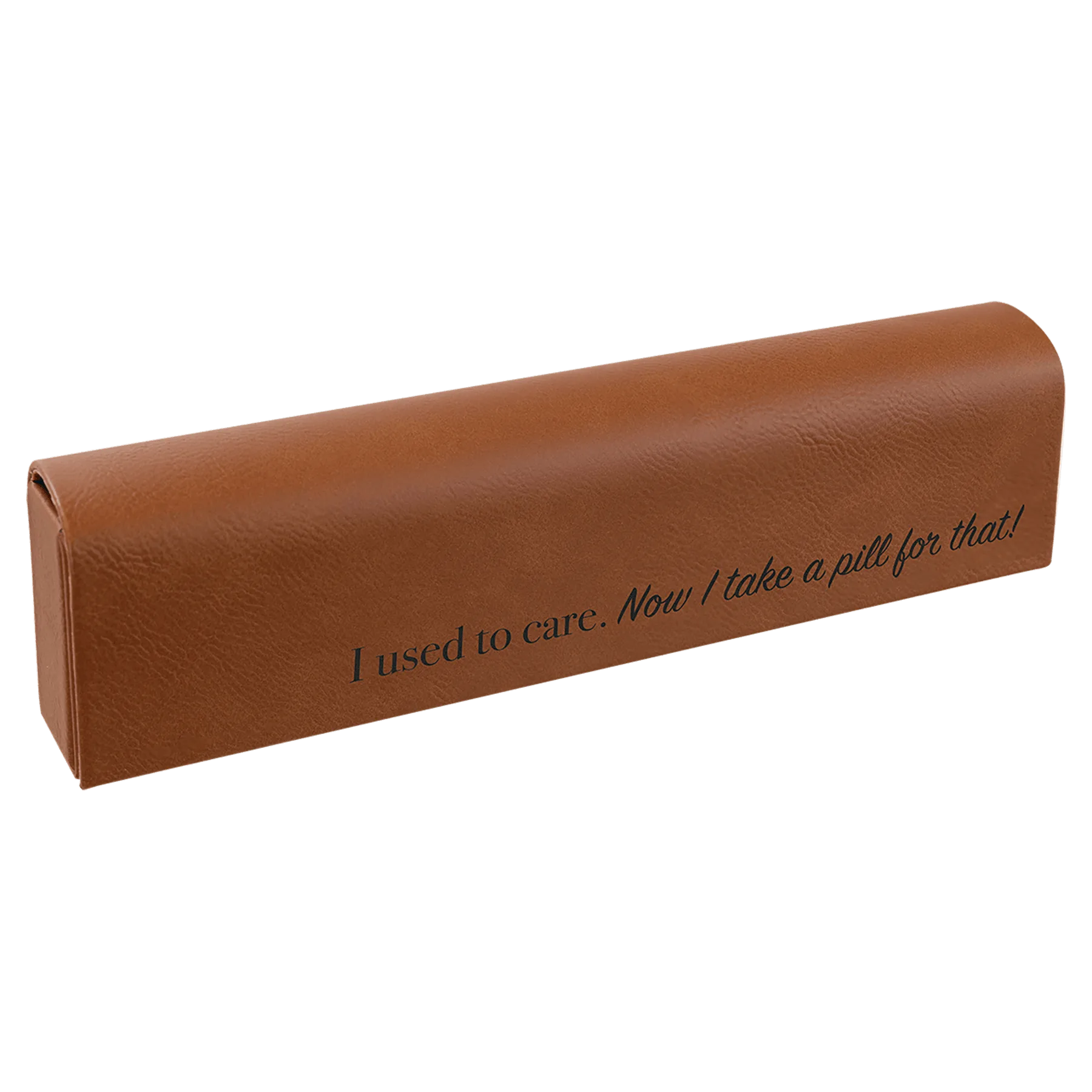 9.75" × 2.5" Rawhide Pill Box (leatherette) — custom laser engraved — ECHIPMUNK