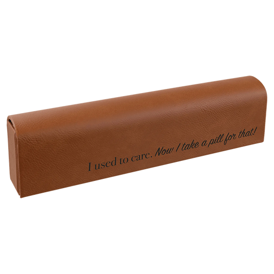 9.75" × 2.5" Rawhide Pill Box (leatherette) — custom laser engraved — ECHIPMUNK