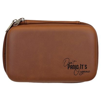 7" × 4" x 2.5" Rawhide Smoke Case (leatherette) — custom laser engraved — ECHIPMUNK