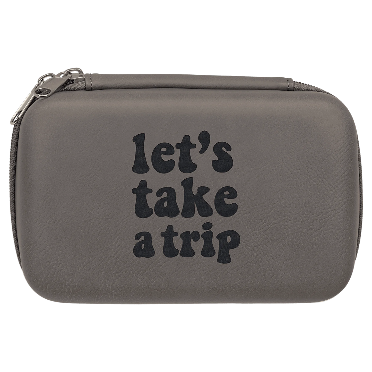 7" × 4" x 2.5" Gray Smoke Case (leatherette) — custom laser engraved — ECHIPMUNK