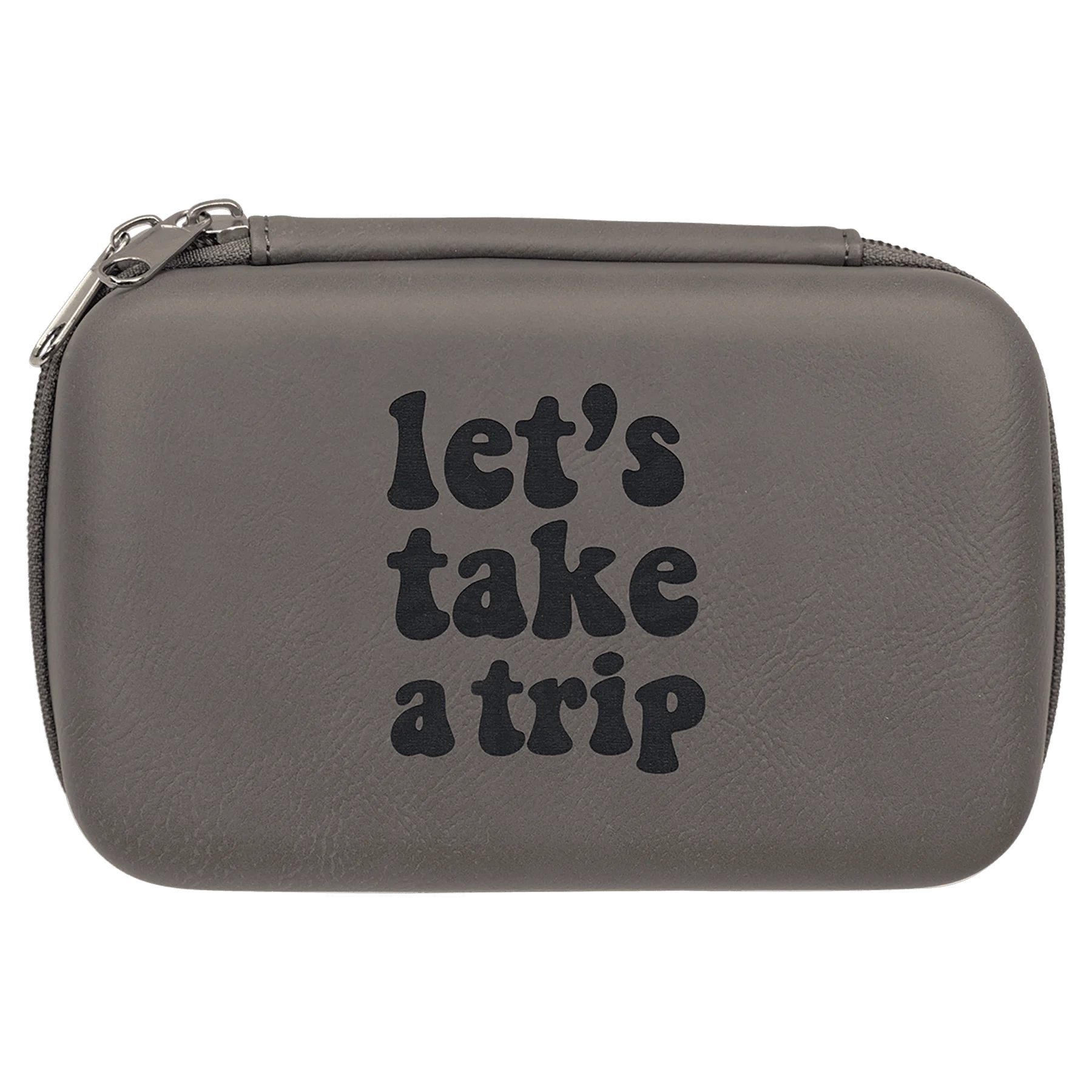 7" × 4" x 2.5" Gray Smoke Case (leatherette) — custom laser engraved — ECHIPMUNK