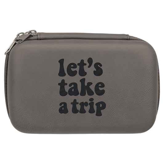 7" × 4" x 2.5" Gray Smoke Case (leatherette) — custom laser engraved — ECHIPMUNK