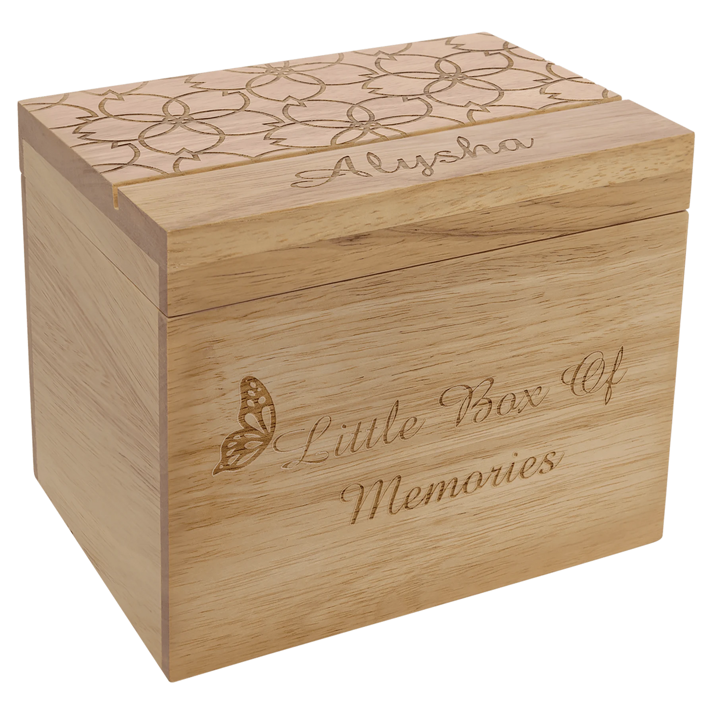 Keepsake Wood Box (rubber wood) — custom laser engraved — ECHIPMUNK
