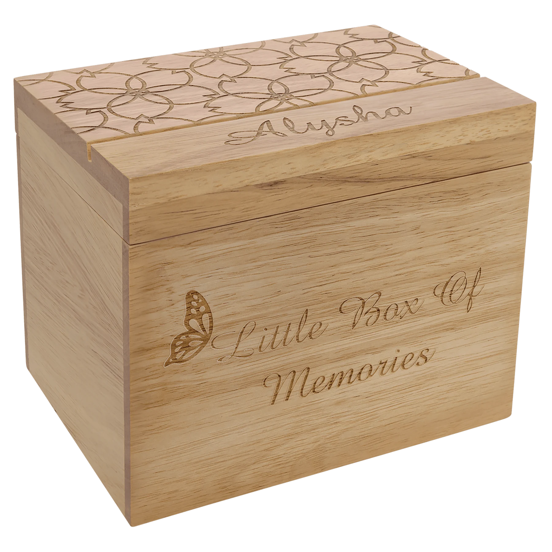 Keepsake Wood Box (rubber wood) — custom laser engraved — ECHIPMUNK