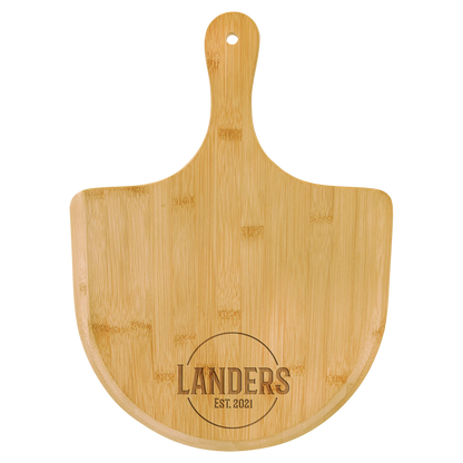 15.5" × 11" Bamboo Pizza Board (bamboo) — custom laser engraved — ECHIPMUNK