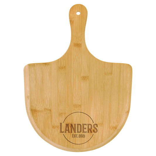 15.5" × 11" Bamboo Pizza Board (bamboo) — custom laser engraved — ECHIPMUNK