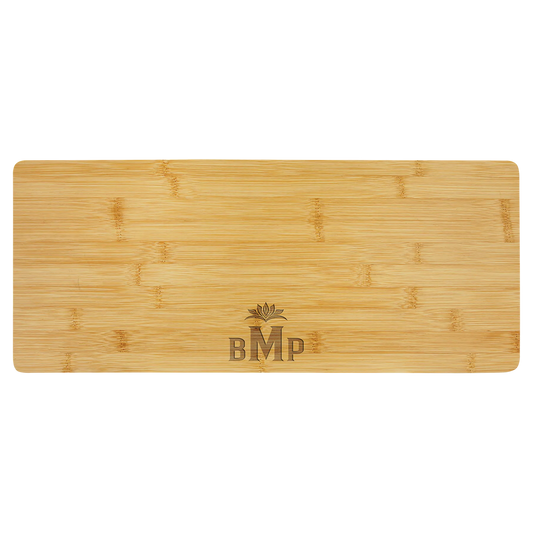 19.75" × 8" Bamboo Charcuterie Board/Cutting Board (bamboo) — custom laser engraved — ECHIPMUNK