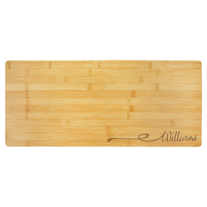 23.75" × 10" Bamboo Charcuterie Board/Cutting Boardd (bamboo) — custom laser engraved — ECHIPMUNK