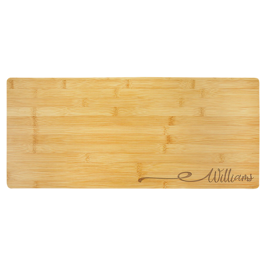 23.75" × 10" Bamboo Charcuterie Board/Cutting Boardd (bamboo) — custom laser engraved — ECHIPMUNK