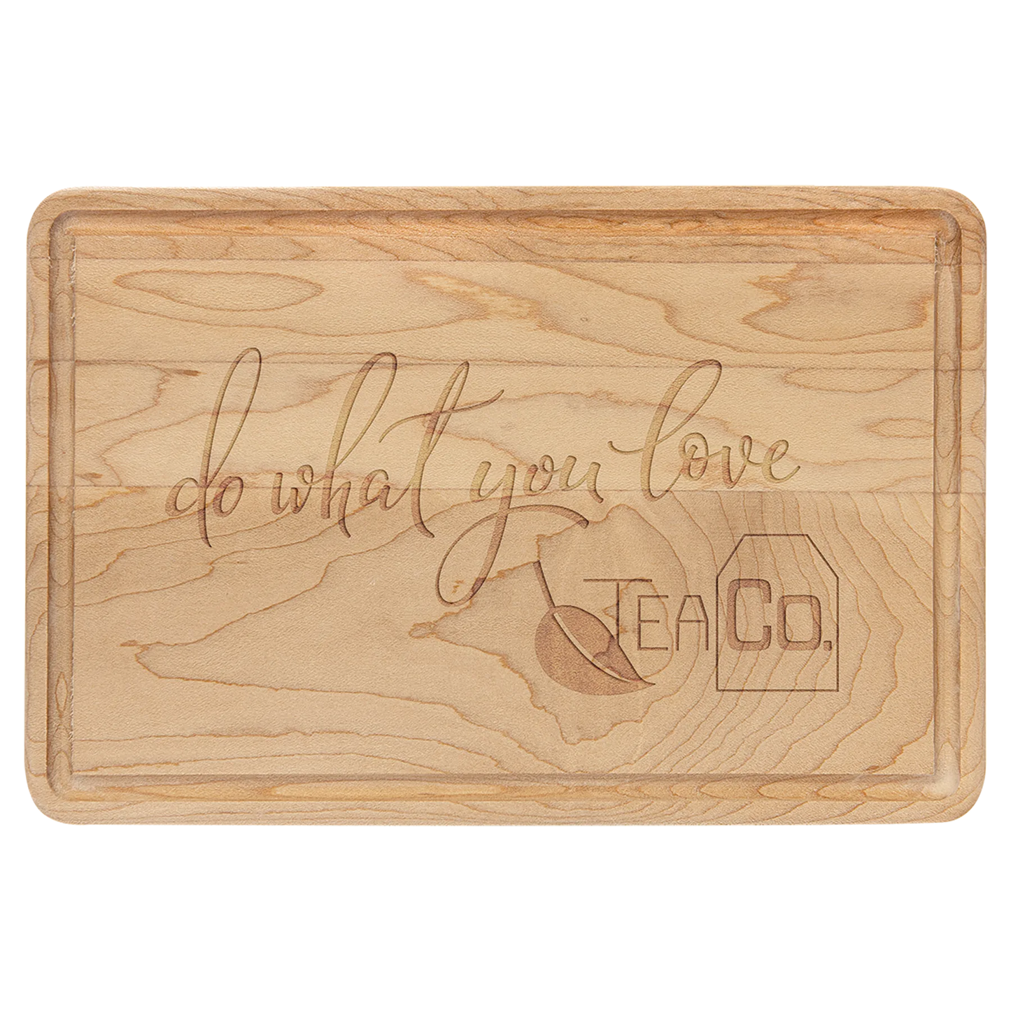 9" × 6" Maple Cutting Board with Drip Ring (maple) — custom laser engraved — ECHIPMUNK
