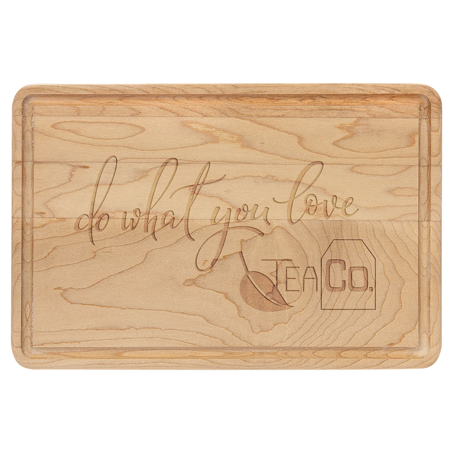 9" × 6" Maple Cutting Board with Drip Ring (maple) — custom laser engraved — ECHIPMUNK