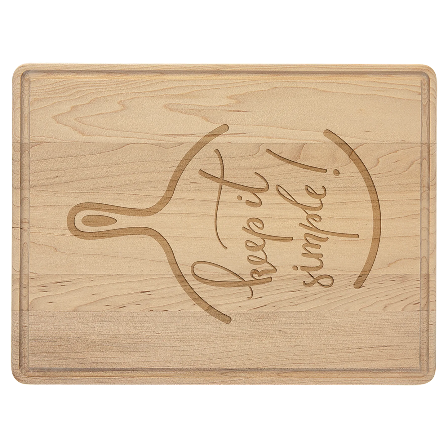11.5" × 8.75" Maple Cutting Board with Drip Ring (maple) — custom laser engraved — ECHIPMUNK