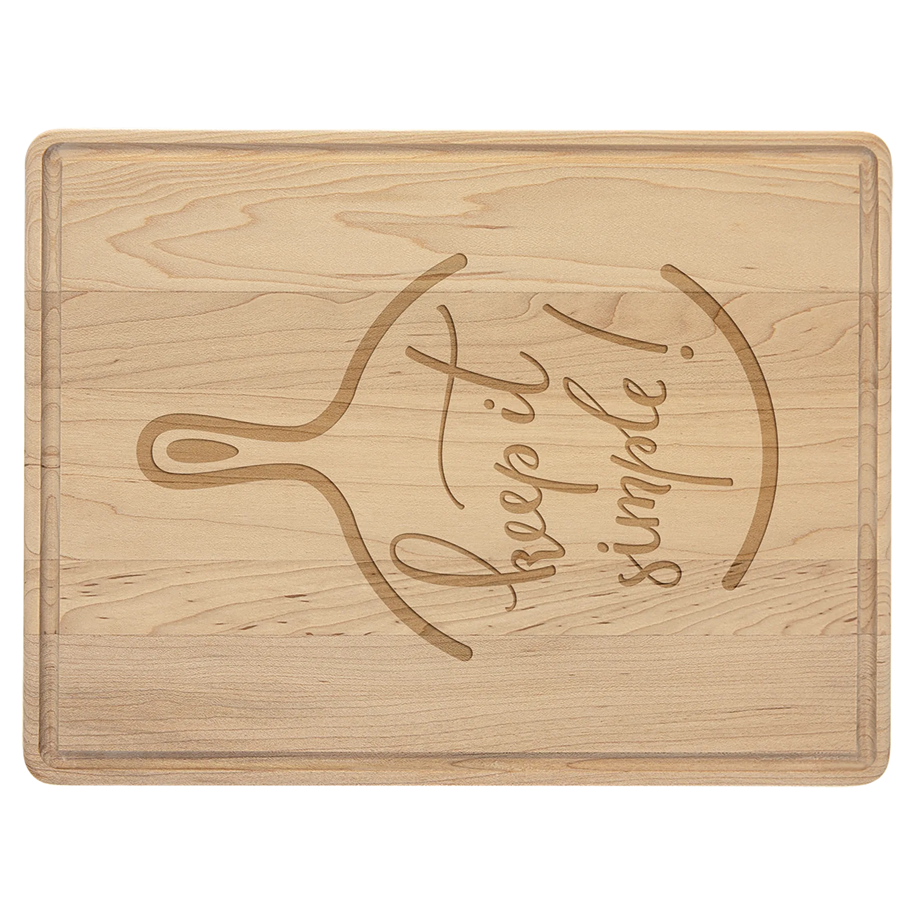 11.5" × 8.75" Maple Cutting Board with Drip Ring (maple) — custom laser engraved — ECHIPMUNK