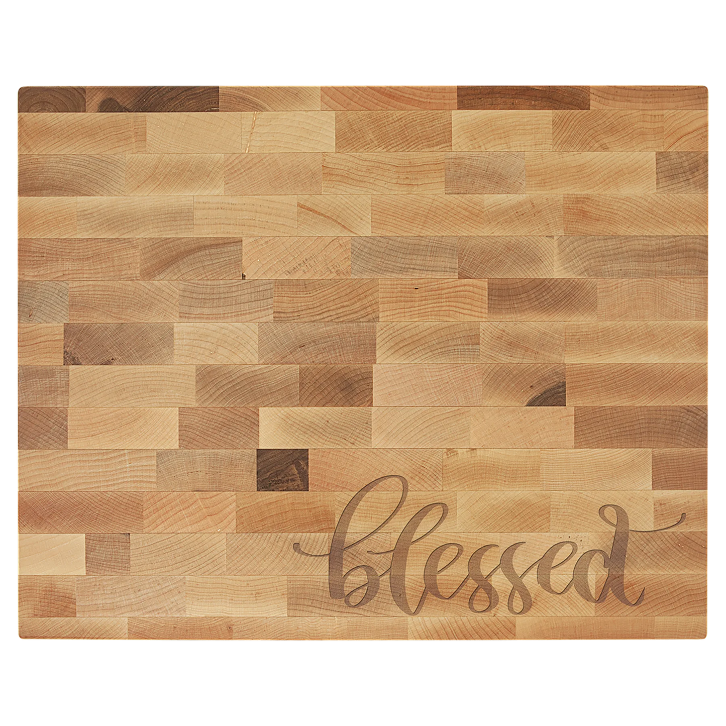 16" × 13" × 1.5" Maple Butcher Block Cutting Board (maple) — custom laser engraved — ECHIPMUNK
