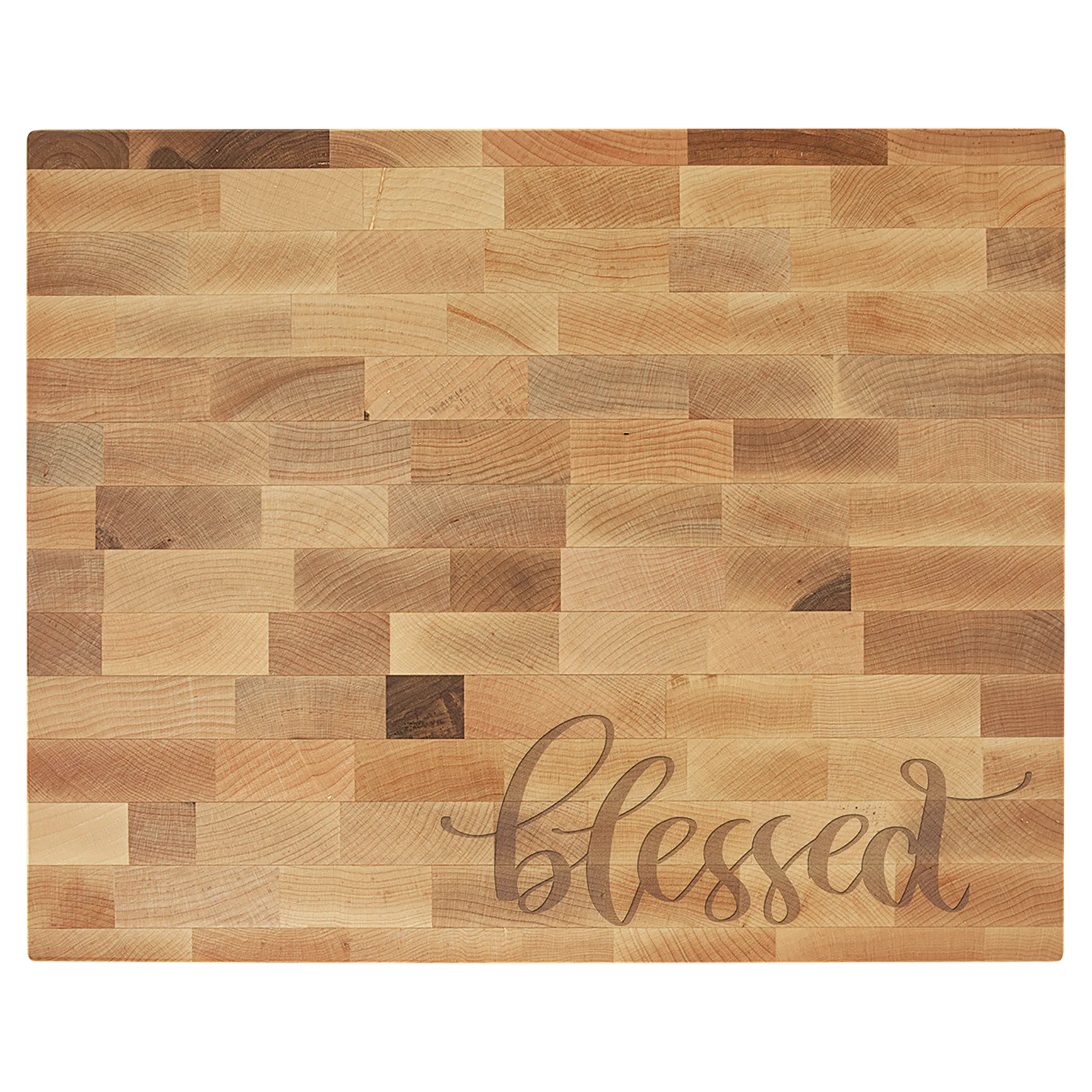 16" × 13" × 1.5" Maple Butcher Block Cutting Board (maple) — custom laser engraved — ECHIPMUNK