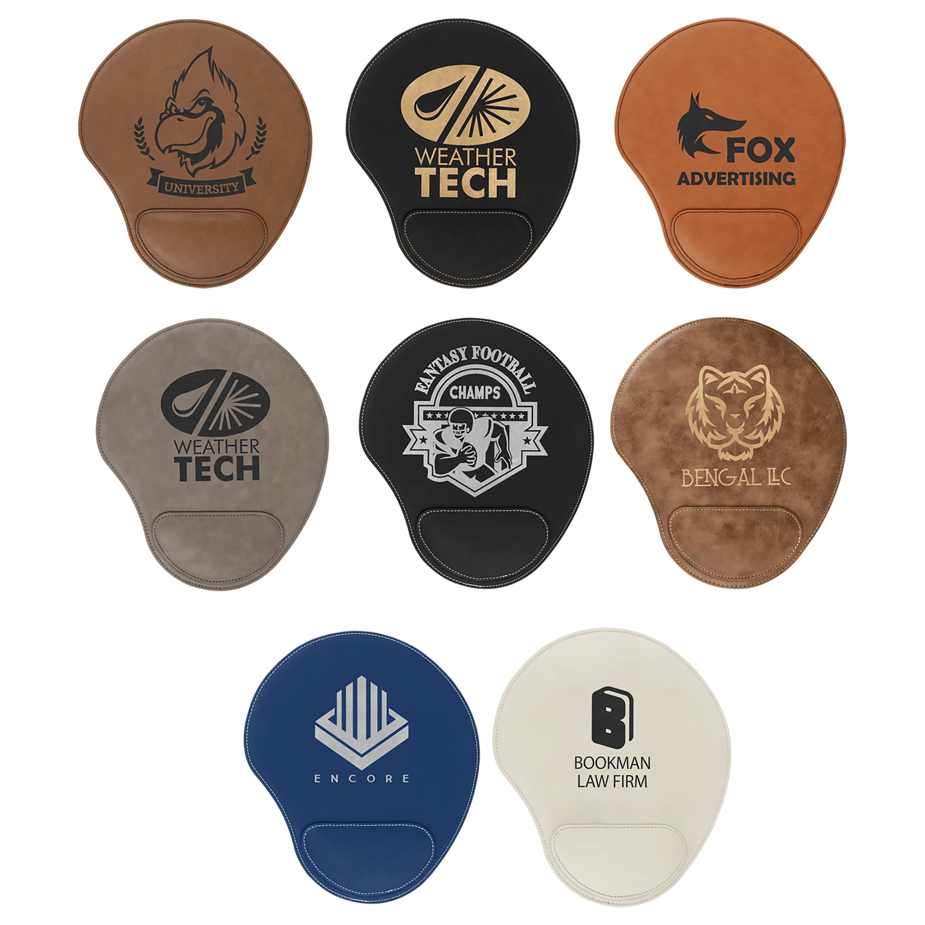 9" × 10.25" Mouse Pad (faux leather) — custom laser engraved — ECHIPMUNK
