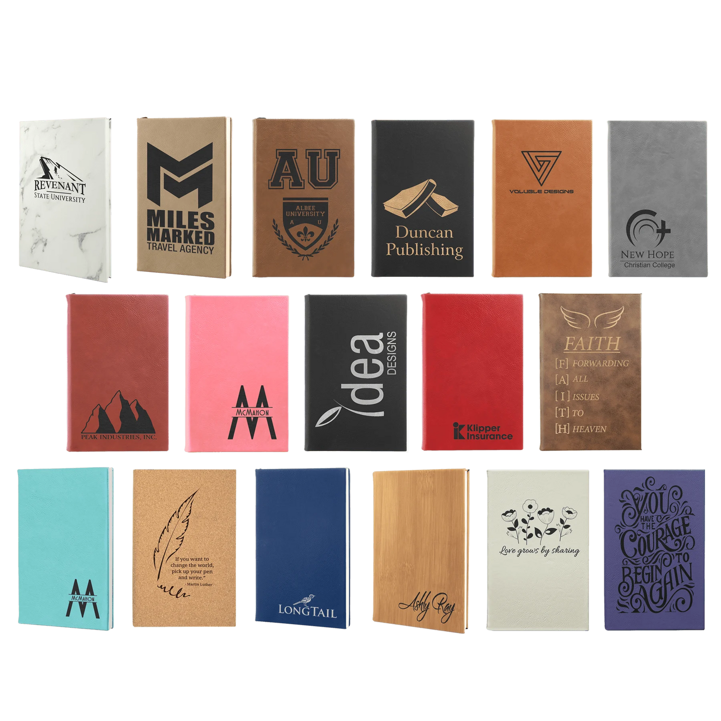 5.25" × 8.25" Journal with Lined Notepad (faux leather) — custom laser engraved — ECHIPMUNK