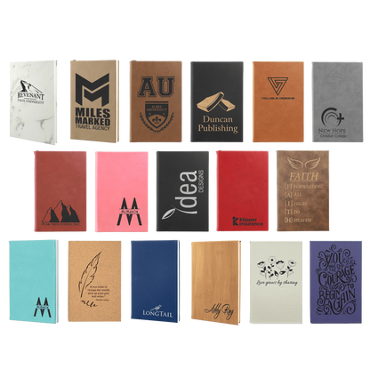 5.25" × 8.25" Journal with Lined Notepad (faux leather) — custom laser engraved — ECHIPMUNK