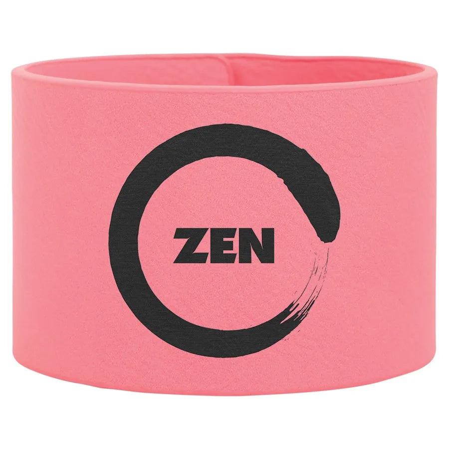 9.5" × 2" Pink Cuff Bracelet (faux leather) — custom laser engraved — ECHIPMUNK