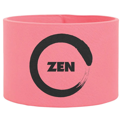 9.5" × 2" Pink Cuff Bracelet (faux leather) — custom laser engraved — ECHIPMUNK