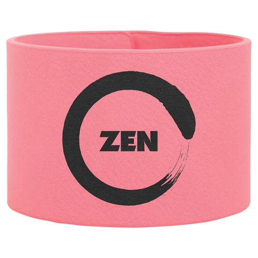 9.5" × 2" Pink Cuff Bracelet (faux leather) — custom laser engraved — ECHIPMUNK