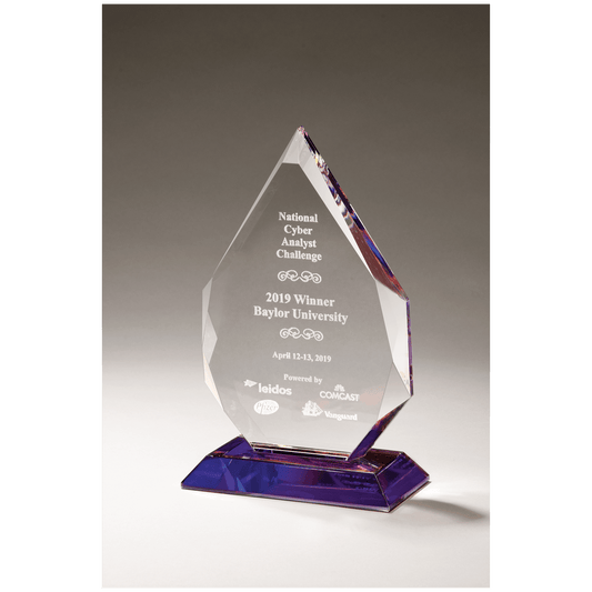 5 3/8" x 8 7/8" Flame Series Crystal with Prism-Effect Base