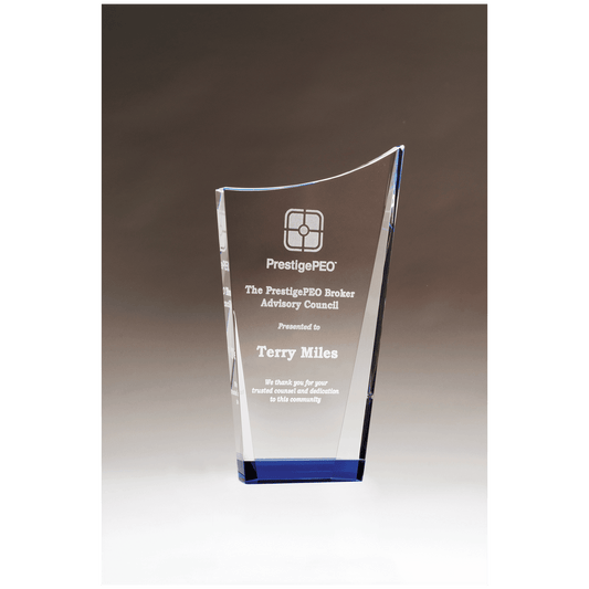 5 1/8" x 8 7/8" Contemporary Series Crystal with Blue Cry                  stal Bottom