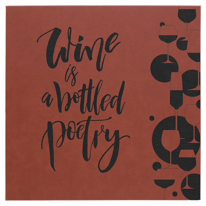 14" × 14" Rose Wall Decor with Sawtooth Hanger (mdf & faux leather) — custom laser engraved — ECHIPMUNK