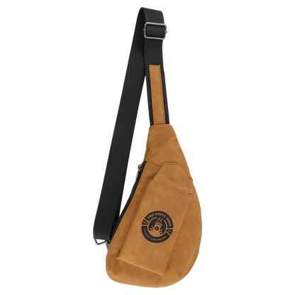 Crescent Bag - , Creekside Collection, Light Brown (leatherette) — custom laser engraved — ECHIPMUNK