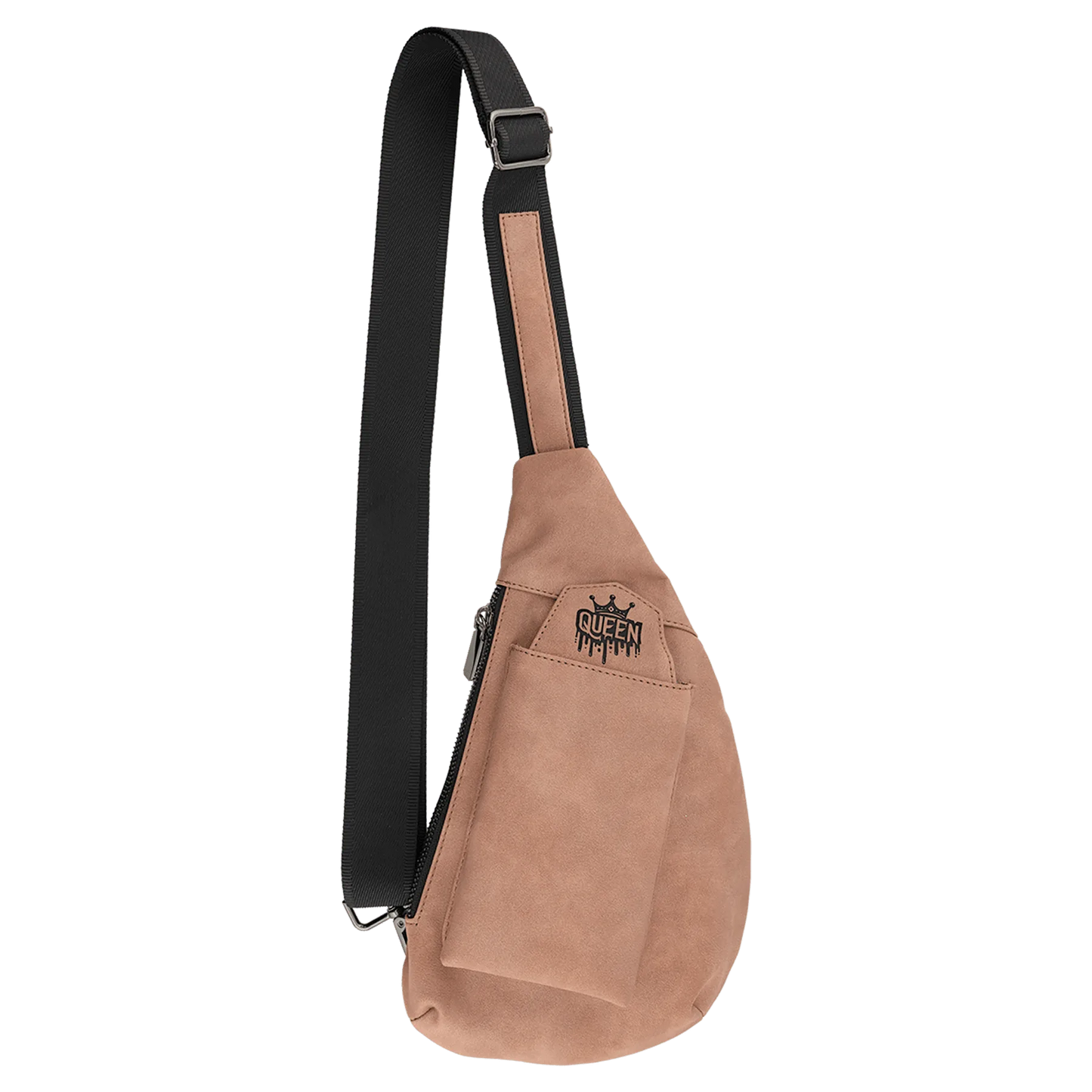 Crescent Bag - , Creekside Collection, Blush (leatherette) — custom laser engraved — ECHIPMUNK