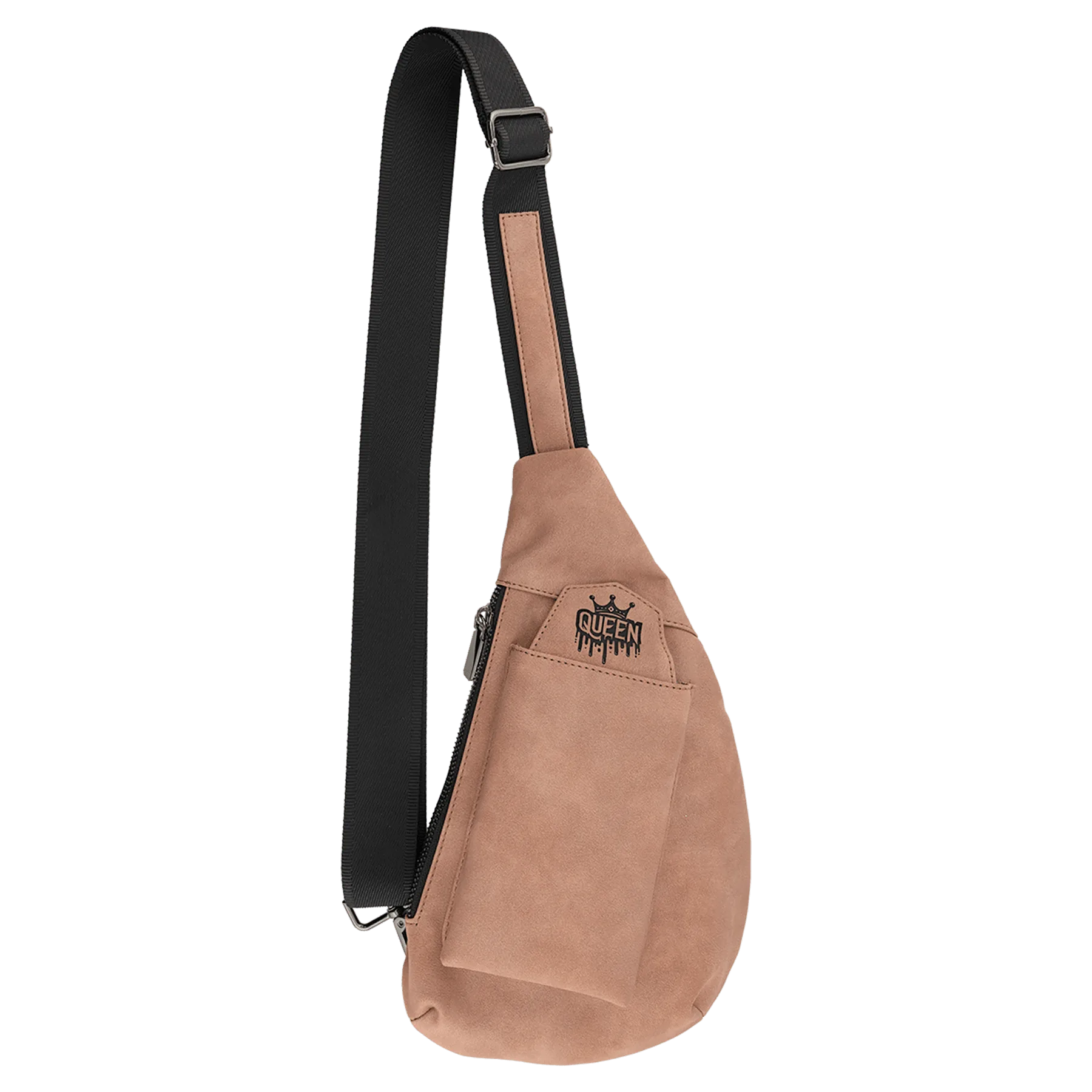Crescent Bag - , Creekside Collection, Blush (leatherette) — custom laser engraved — ECHIPMUNK