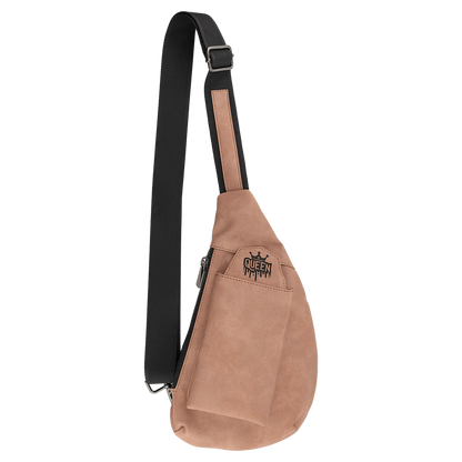 Crescent Bag - , Creekside Collection, Blush (leatherette) — custom laser engraved — ECHIPMUNK