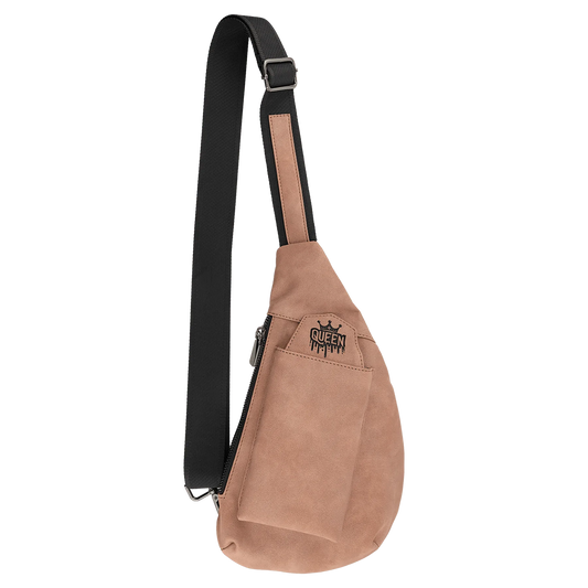 Crescent Bag - , Creekside Collection, Blush (leatherette) — custom laser engraved — ECHIPMUNK