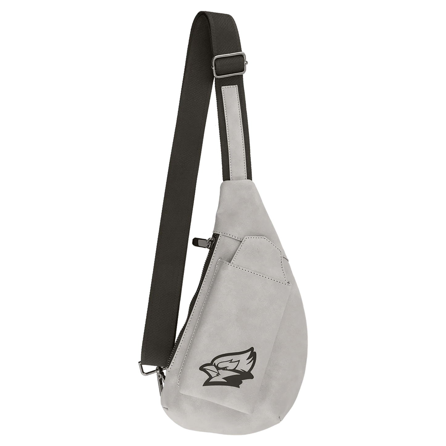 Crescent Bag - , Creekside Collection, Light Gray (leatherette) — custom laser engraved — ECHIPMUNK