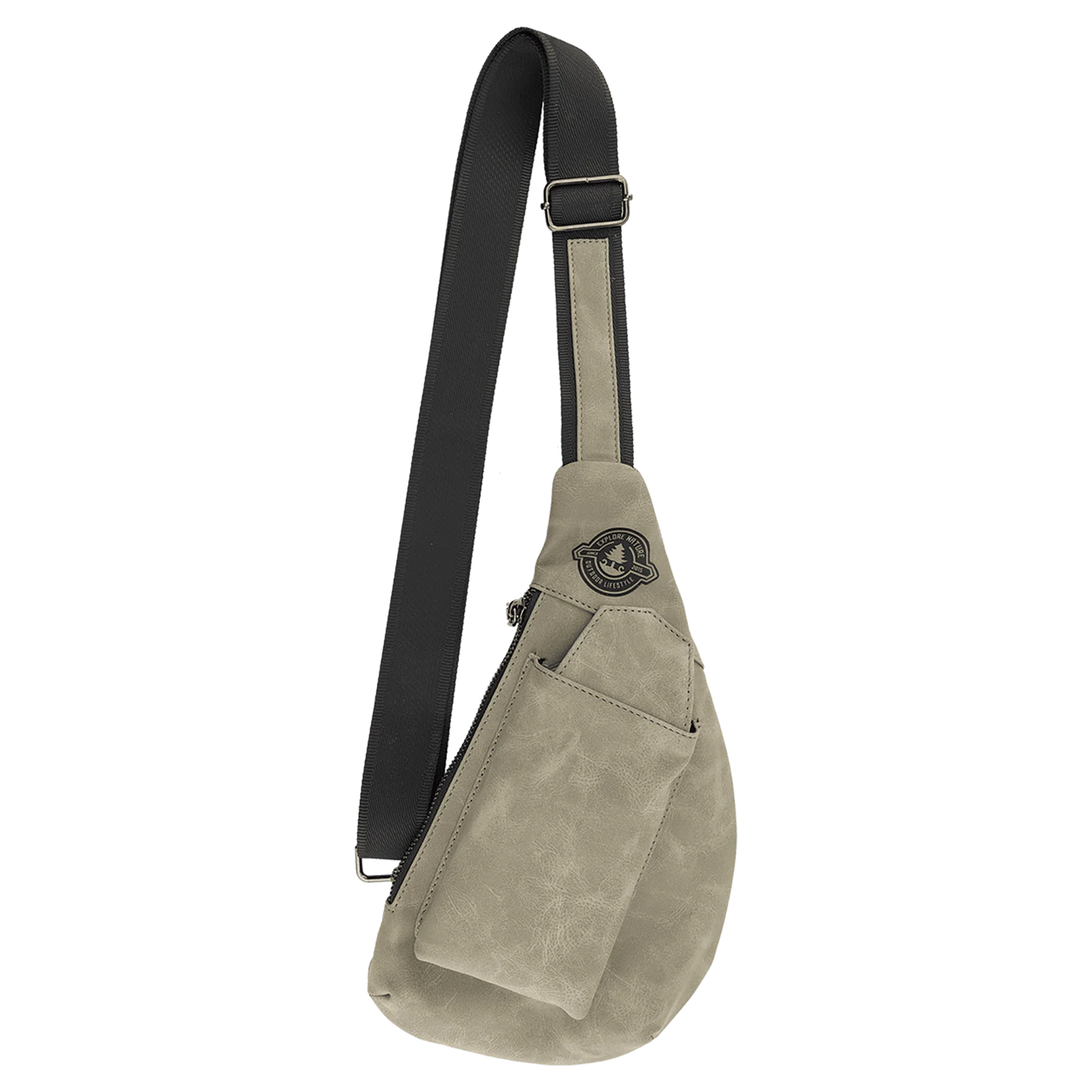 Crescent Bag - , Creekside Collection, Light Green (leatherette) — custom laser engraved — ECHIPMUNK