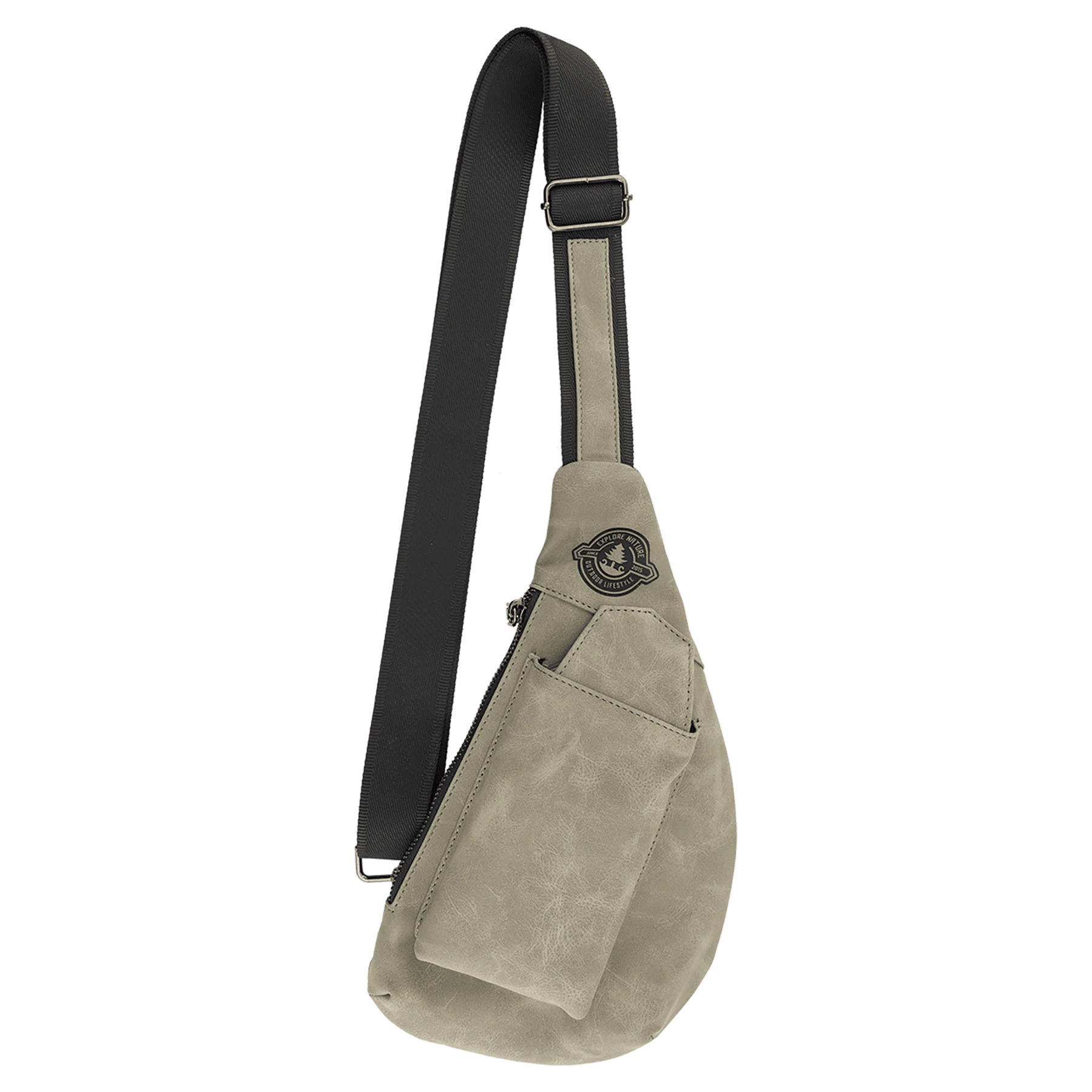 Crescent Bag - , Creekside Collection, Light Green (leatherette) — custom laser engraved — ECHIPMUNK
