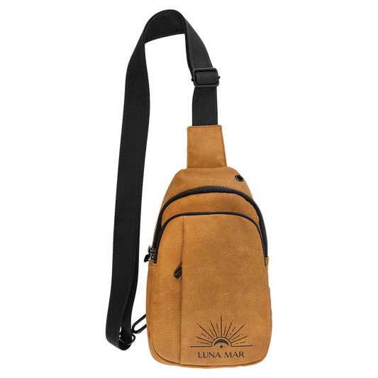 Explorer Bag - , Creekside Collection, Light Brown (leatherette) — custom laser engraved — ECHIPMUNK