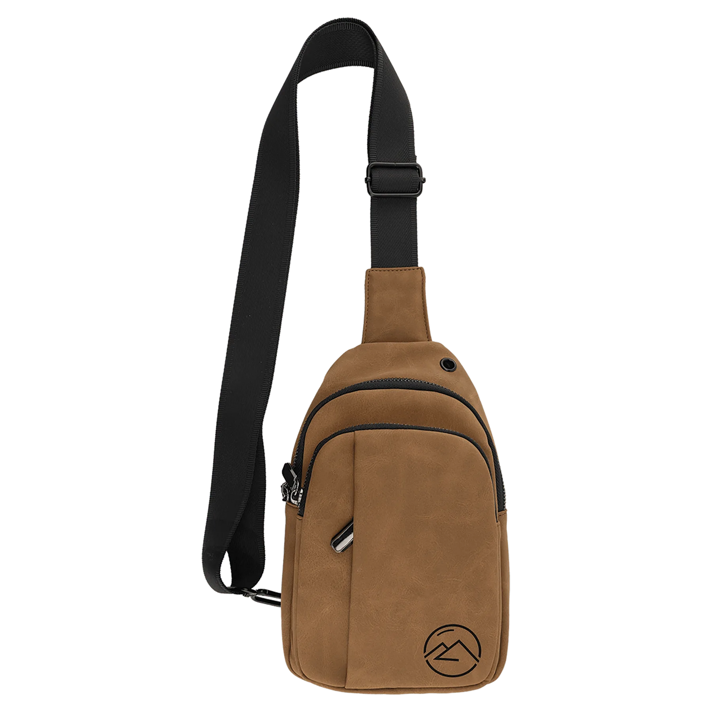 Explorer Bag - , Creekside Collection, Medium Brown (leatherette) — custom laser engraved — ECHIPMUNK