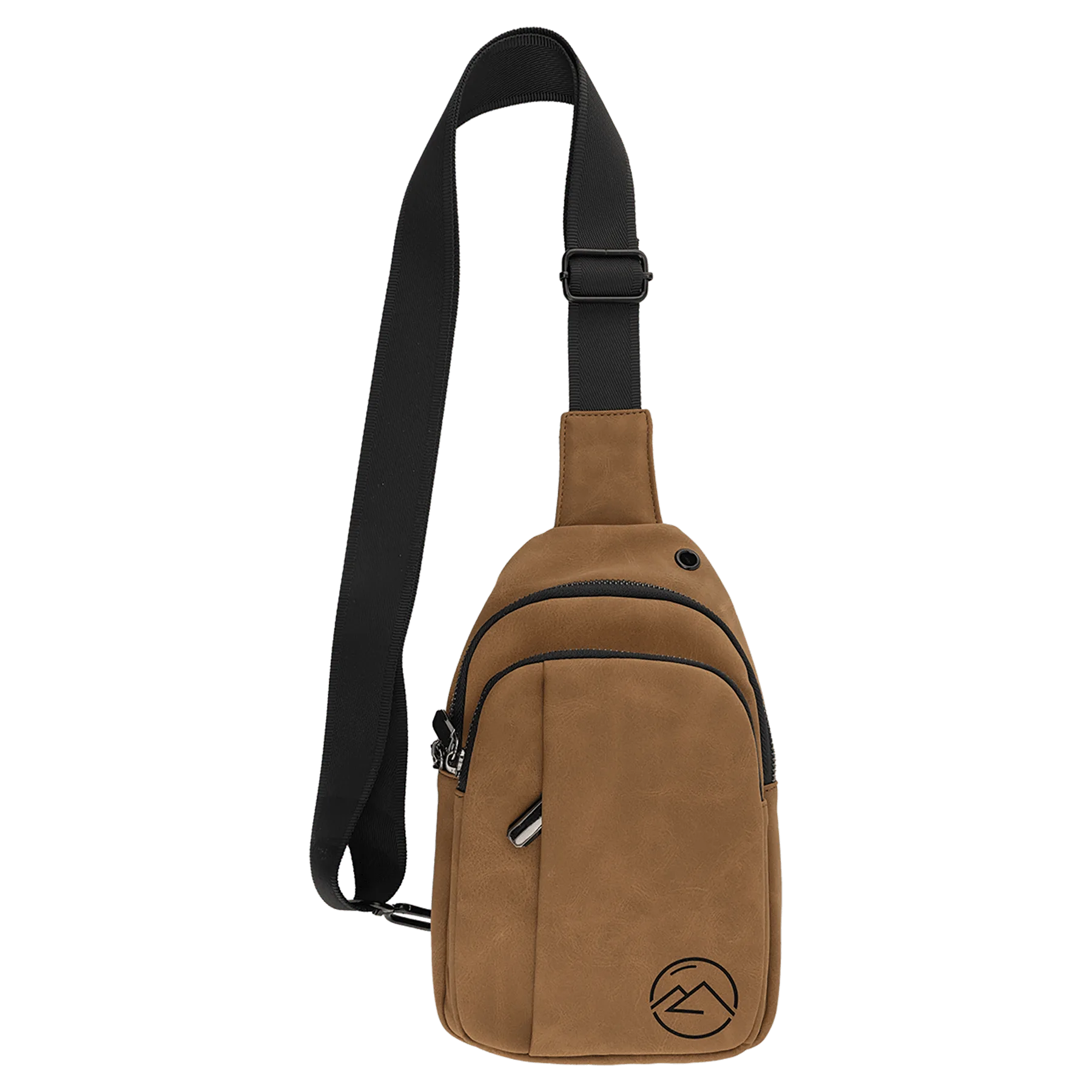 Explorer Bag - , Creekside Collection, Medium Brown (leatherette) — custom laser engraved — ECHIPMUNK