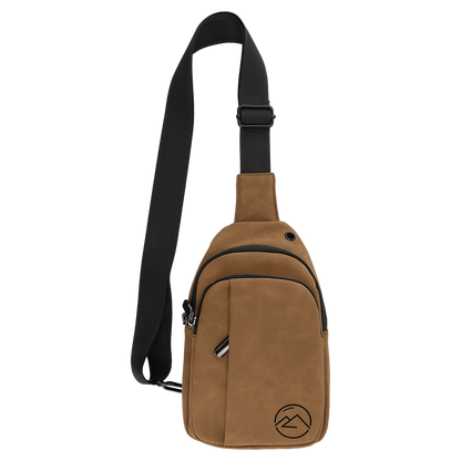Explorer Bag - , Creekside Collection, Medium Brown (leatherette) — custom laser engraved — ECHIPMUNK