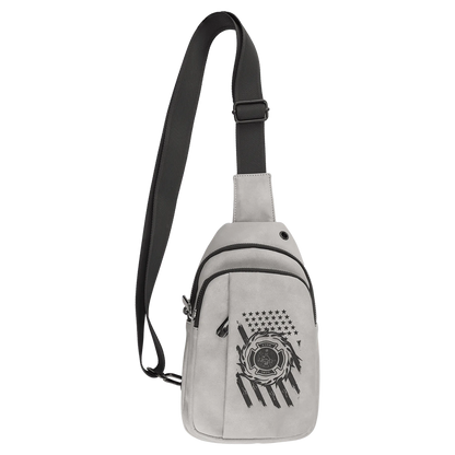 Explorer Bag - , Creekside Collection, Light Gray (leatherette) — custom laser engraved — ECHIPMUNK