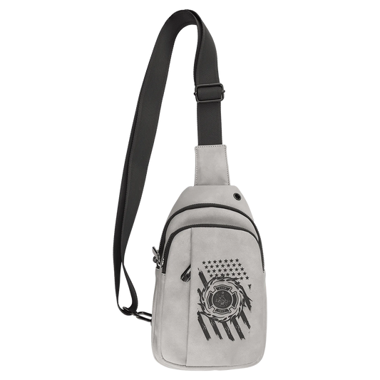 Explorer Bag - , Creekside Collection, Light Gray (leatherette) — custom laser engraved — ECHIPMUNK