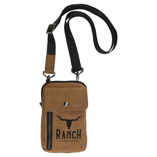 Urban Bag - , Creekside Collection, Medium Brown (leatherette) — custom laser engraved — ECHIPMUNK